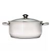 Round 5-Quart Stainless Steel Dutch Oven with Glass Lid