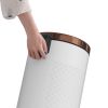 Hands Free White/Gold Metal Step On Trash Can - 8 Gallons