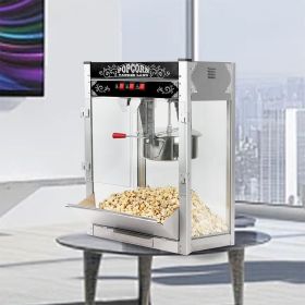 20oz Commercial Popcorn Machine with Stainless Steel Kettle and Warming Deck, Countertop Popper Maker (Color: as Pic)